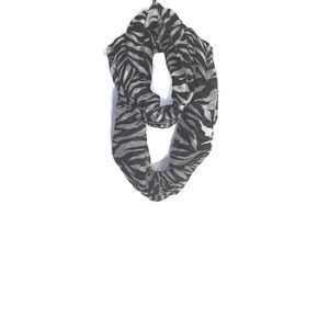 Black and white animal print infinity scarf